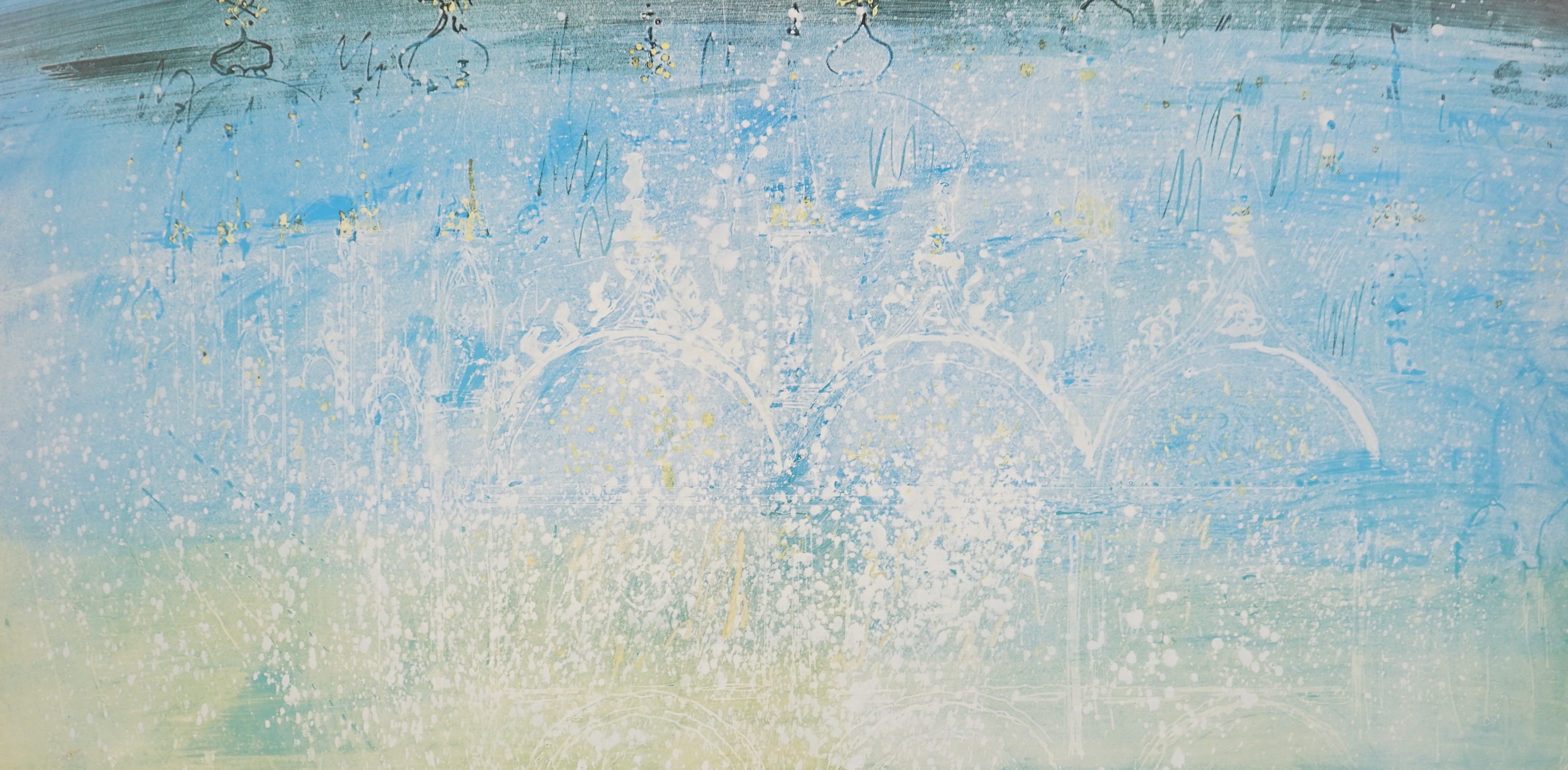 John Piper (1903 - 1992), Backcloth design by John Piper for Benjamin Britten's opera Death in Venice signed coloured print, 42cm x 69.5cm